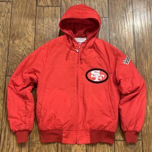 Vintage 90s Chalk Line San Francisco 49ers Red Puffer Jacket USA - Small